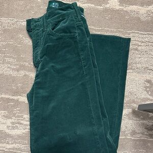 Green Corduroy Mother Flare Jeans